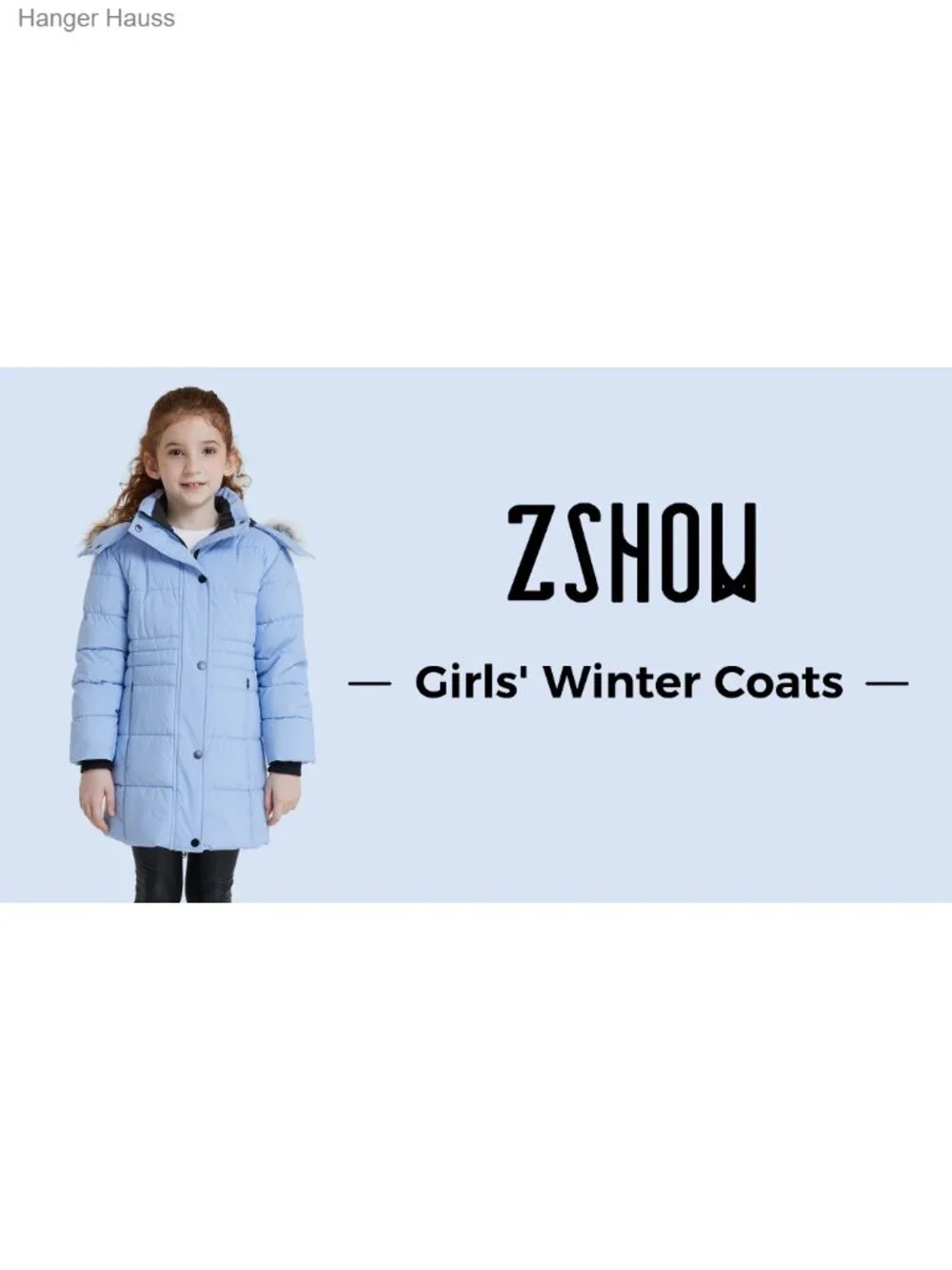 Girls Mid-Length Puffer Coat Waterproof Fleece Winter Parka Hooded